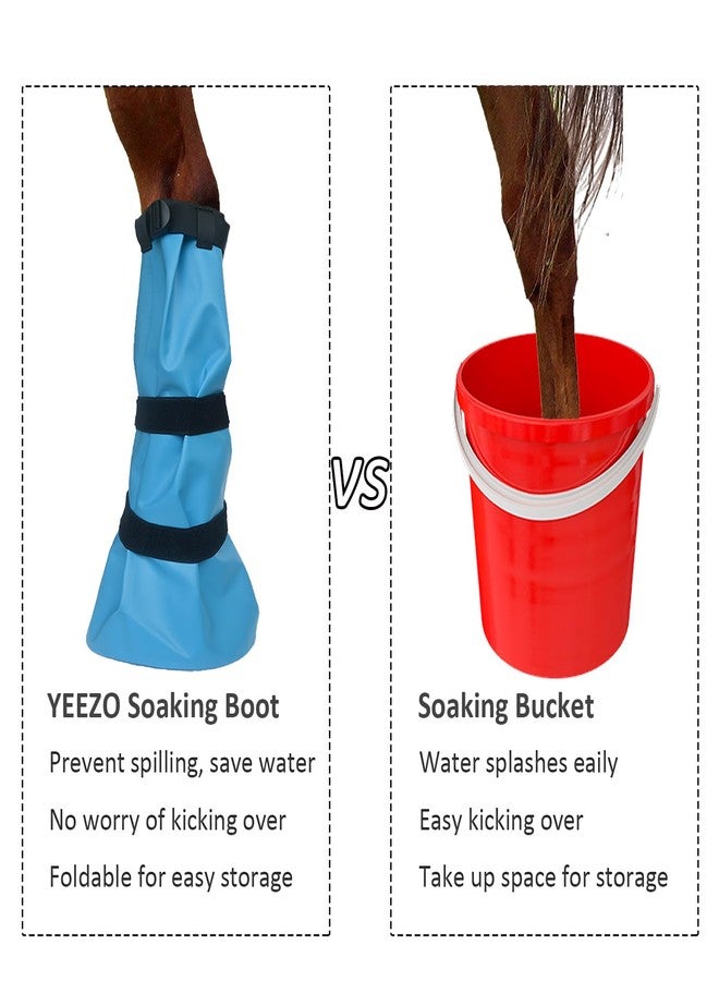 yeezo A Pair Hoof Soaker Boot Equine Soaking Boot Horse Soak Bag Draft Soaker Sack Horse Foot Wrapped Hooves Care Bags Easy Use Icing Treatment Bucket - Image 4